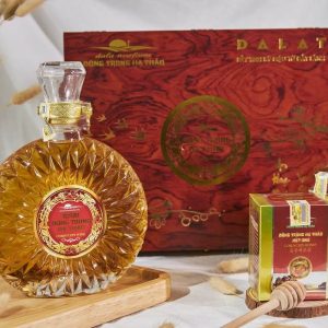 Hộp Quà: 1 rượu ĐTHT + 1 hộp ĐTHT khô 10g size 3 + 1 mật ong ngâm ĐTHT 180ml